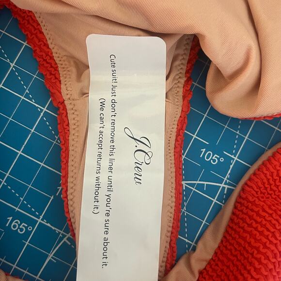 J. Crew Swim Scrunchie Hipster Bikini Bottoms Orange L Large New - Picture 4 of 6